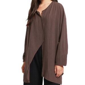 Kaliyana Jacket Sustainable Lagenlook Womens L Mature Indie Linen Asymmetric Y2K